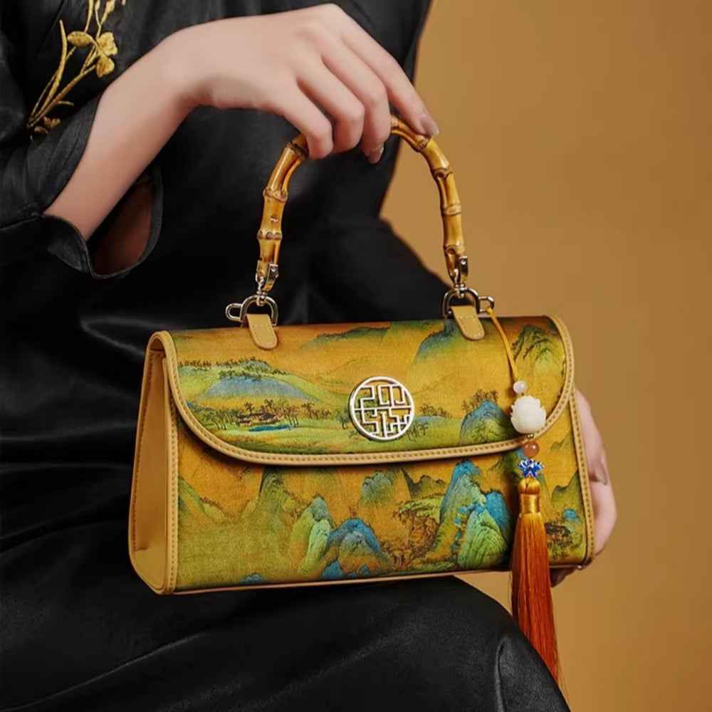 Mulberry silk women's bag new Chinese style bamboo cheongsam mother elders gift crossbody handbag