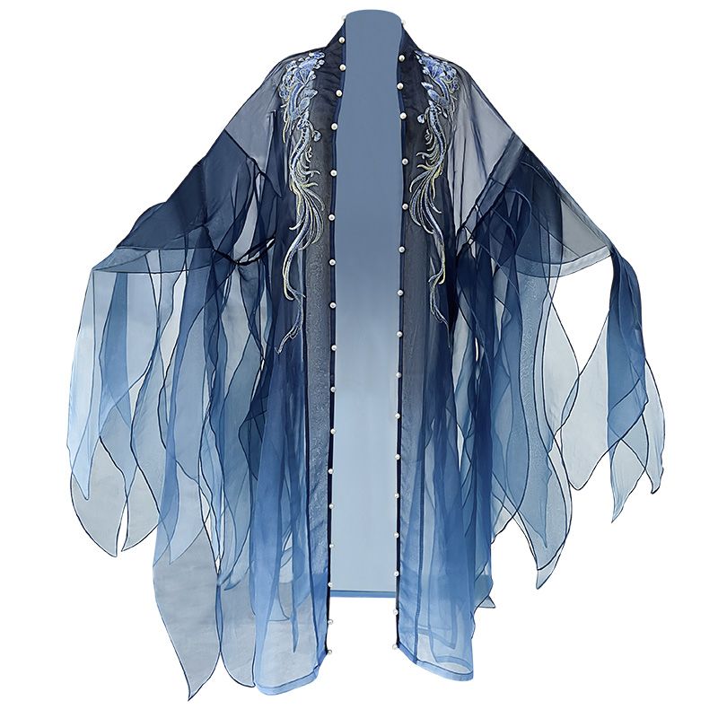 Weiyang Palace [West Sea Dragon King] Original Hanfu Female Southern and Northern Dynasties Fairy Fluttering Embroidered Hockhoe Skirt New Set - AuraKin