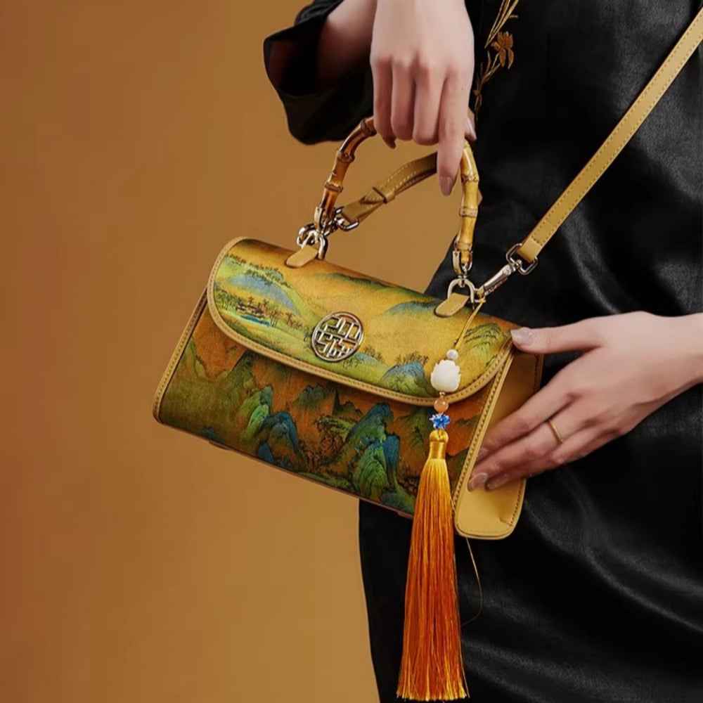 Mulberry silk women's bag new Chinese style bamboo cheongsam mother elders gift crossbody handbag