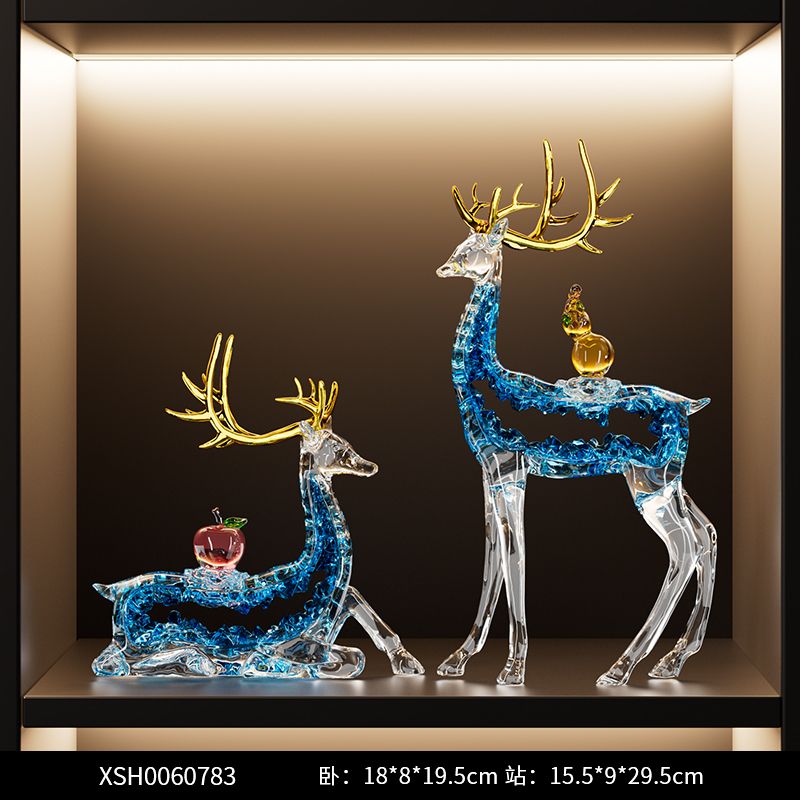 Deer ornament A pair of light luxury high-end living room lucky entrance TV cabinet wine cabinet decoration moving house new home gifts Lucky Gallery