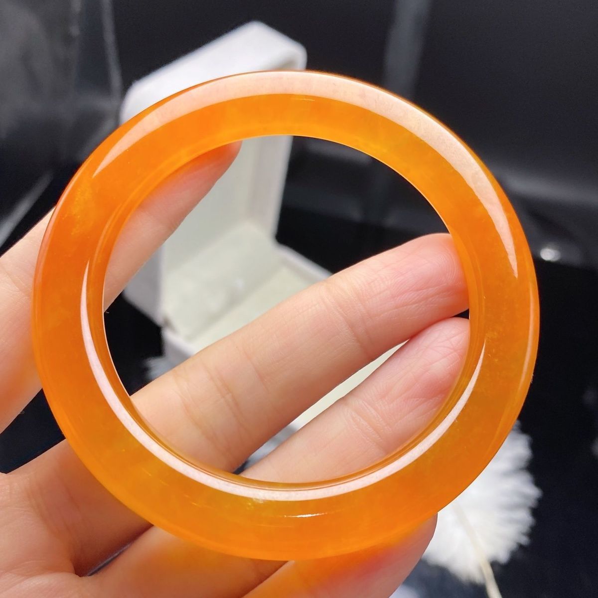 Myanmar Natural Jade Pendant - Pure Full Color Yellow Orange Jadeite Safety Buckle Jewelry - AuraKin