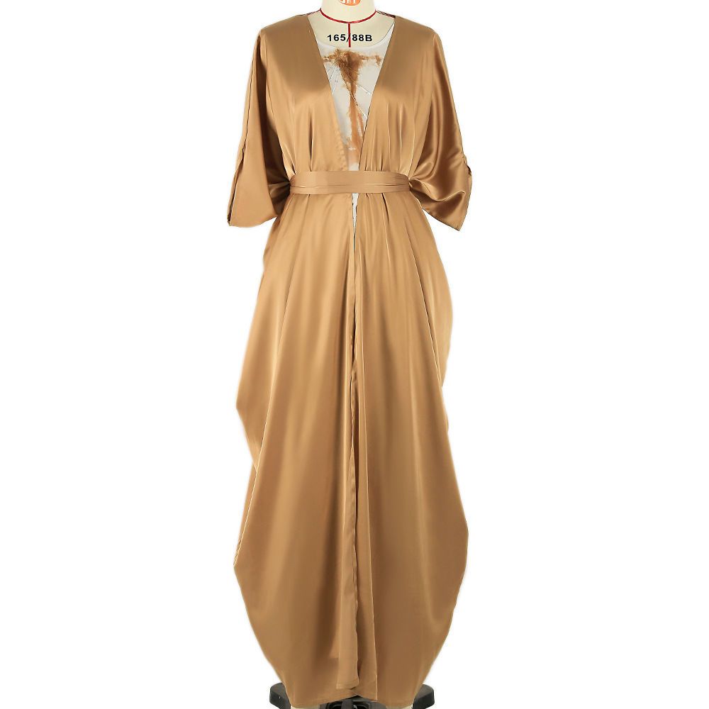 Middle East Turkey Dubai Women's Cover Meat Sequins Saudi Arabia Skirt Two-piece Handmade Printed Robe - AuraKin