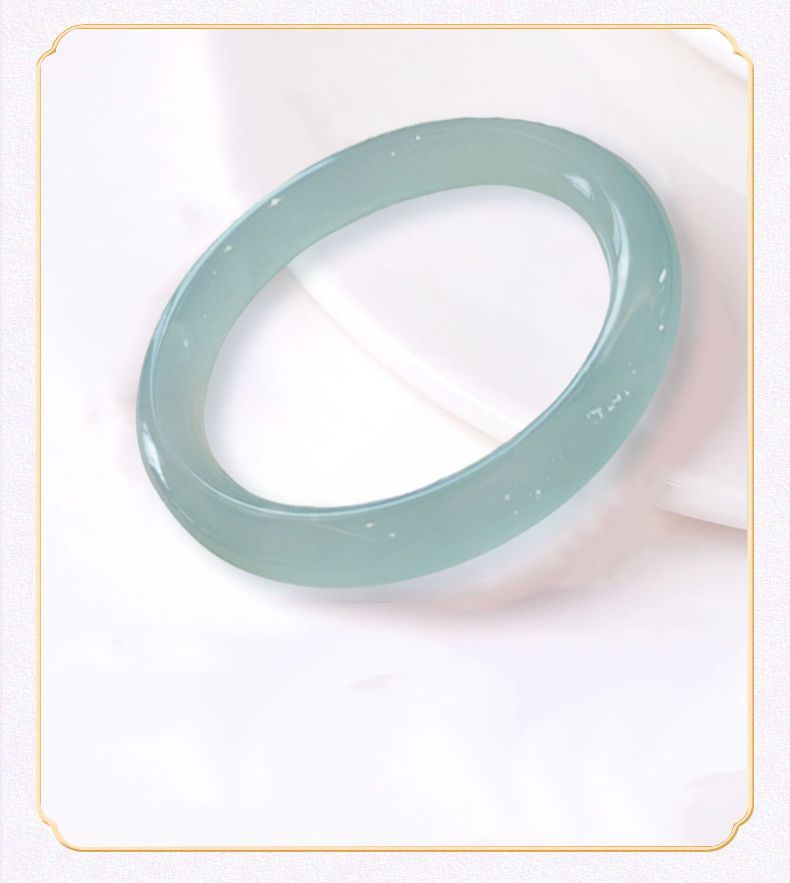 Aurakin Azure Frozen Jade Bracelet for Women - High Ice Seed White Moonlight Jewelry Gift for Sprin.g Festival & Year of the Snake Birthday - AuraKin