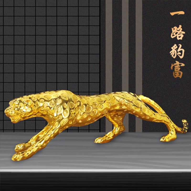 Lucky money leopard ornament large living room office TV wine cabinet entrance decoration store company opening gift Lucky Gallery