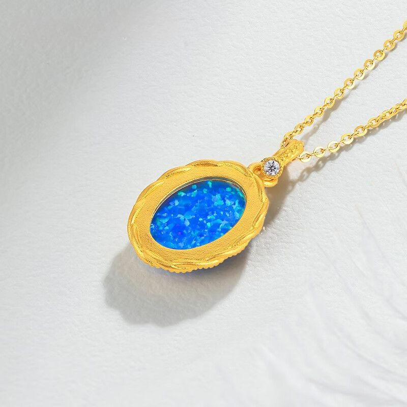 Aurakin Jewelry Blue Danube Pendant with Zircon and Artificial Opal for Girlfriend Gift green - AuraKin