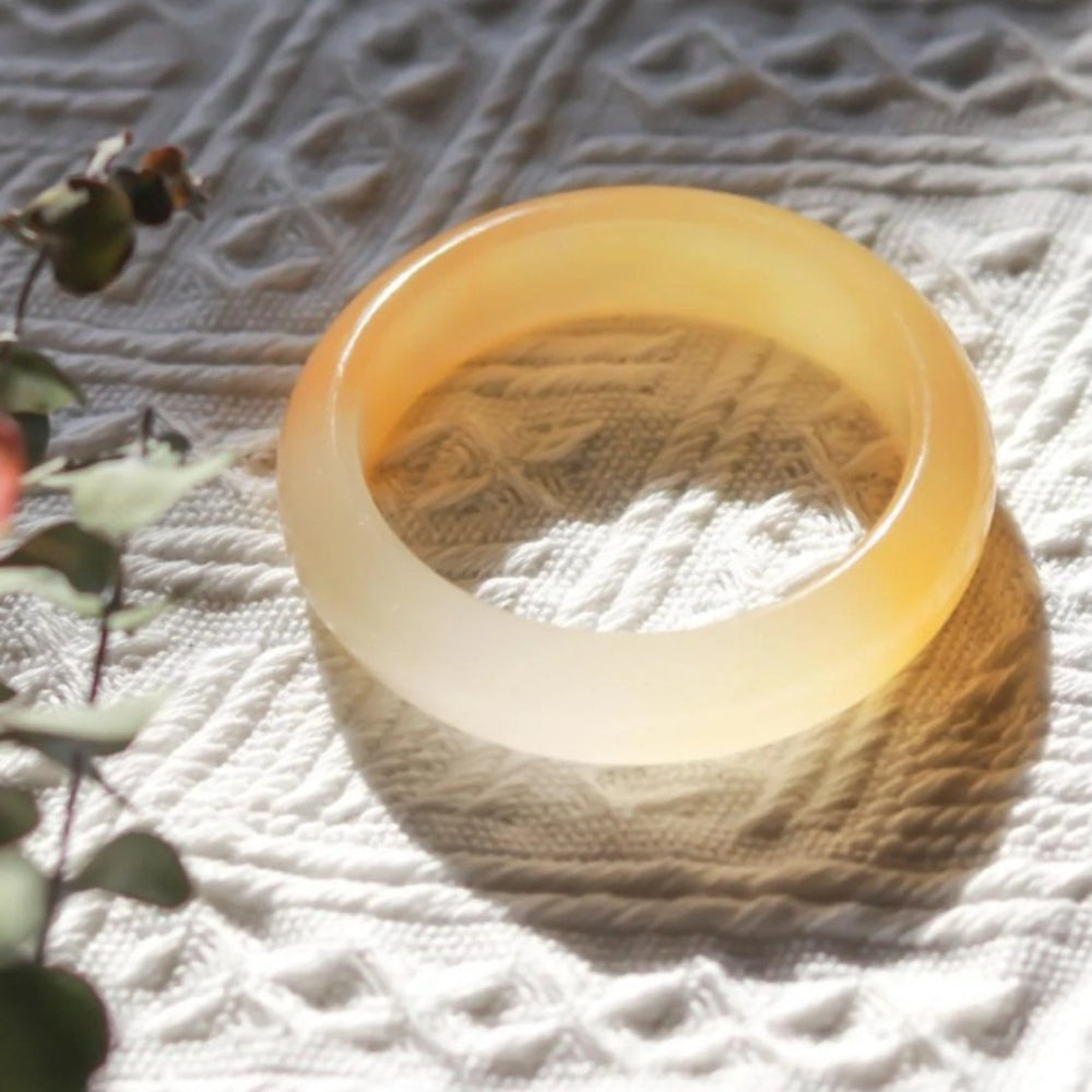 Jade Bracelet - Natural Yellow Jade Bracelet for Women with Topaz and Huanglongyu - AuraKin