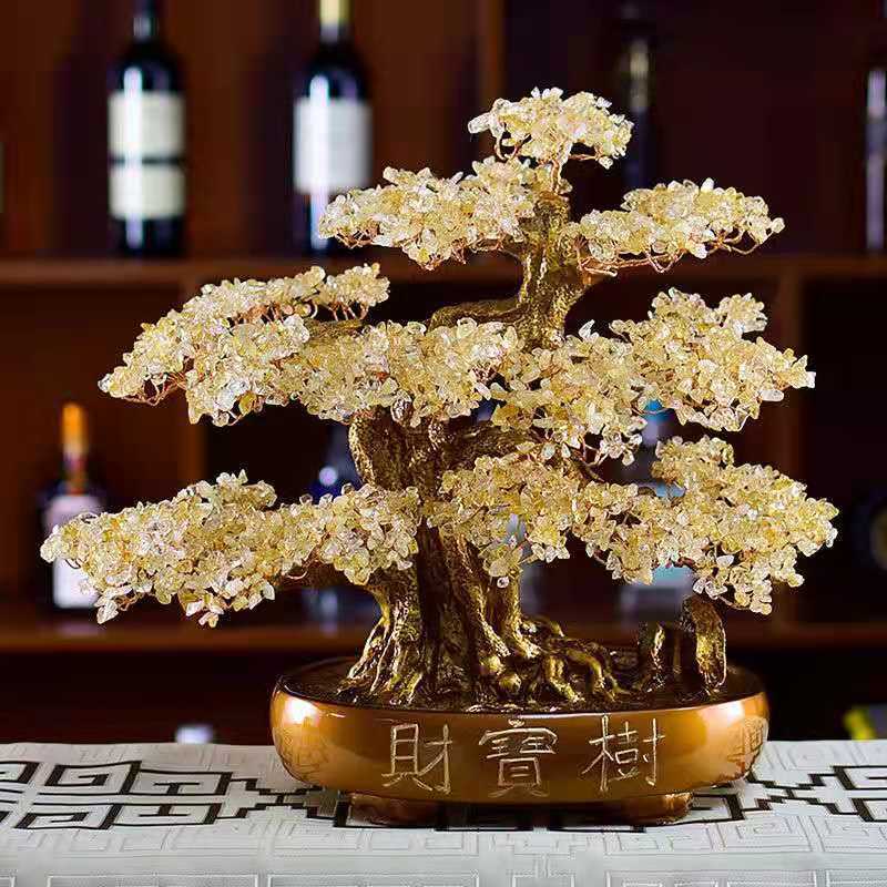 Natural crystal lucky fortune tree large cash tree store opening gifts decorations home ornaments handicrafts Lucky Gallery