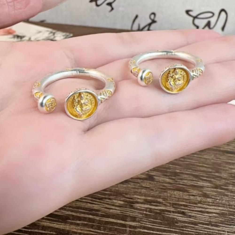 AuraKin Yellow God of Wealth Sterling Silver Ring