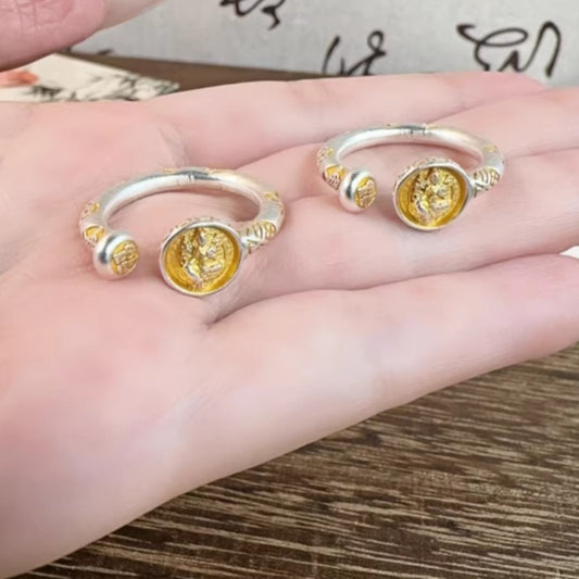 AuraKin Yellow God of Wealth Sterling Silver Ring