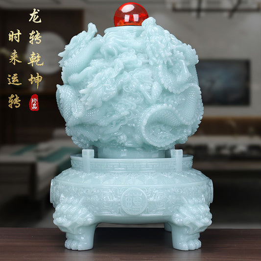 Jiuzhuan Qiankun Ding ornament attracts wealth, time comes and goes, living room entrance boss office decoration company opening gift Lucky Gallery