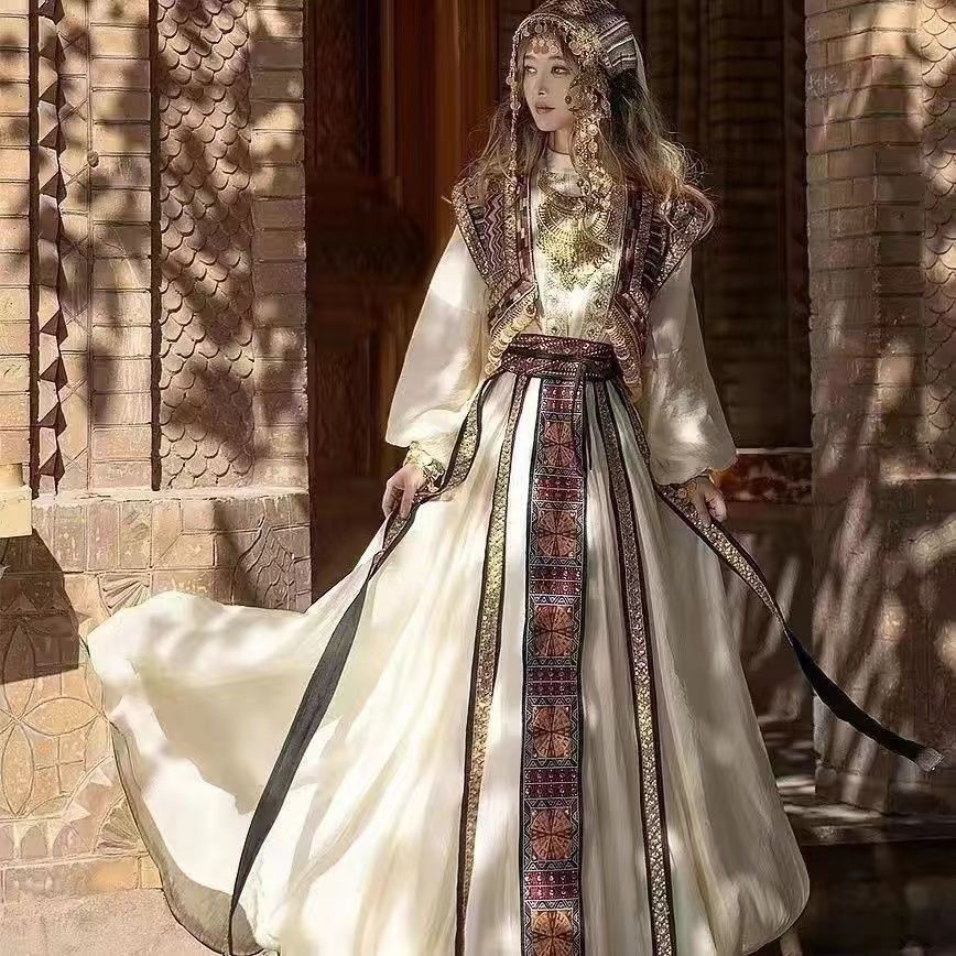 Ancient Princess Ethnic Western Regions Clothing Embroidery Heavy Industry middle  Xinjiang Feng Han Elements New Exotic Yunnan Court Photography - AuraKin
