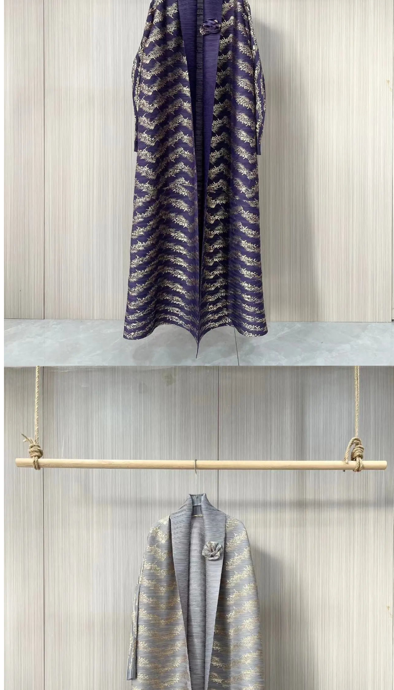 Bronzing cardigan long Middle East popular Arabic robe pleated women's lapel Dubai elastic jacket comfortable and excellent - AuraKin