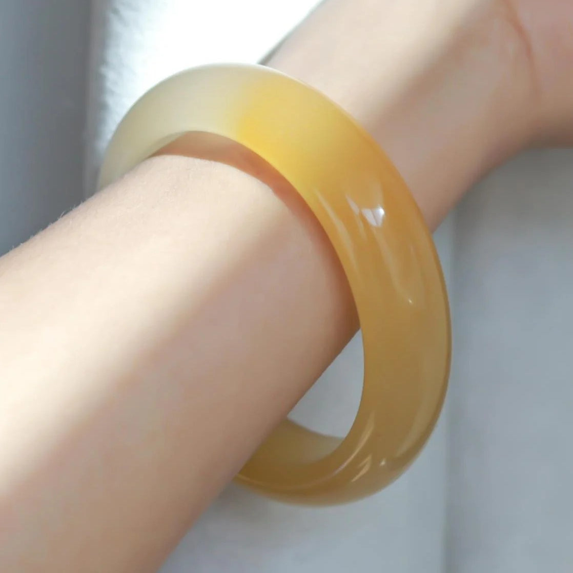 Jade Bracelet - Natural Yellow Jade Bracelet for Women with Topaz and Huanglongyu - AuraKin