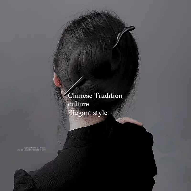 Ebony hairpin, new Chinese style, ancient style, daily hair updo hairpin for women, simple and elegant sandalwood hairpin, wooden plain hairpin