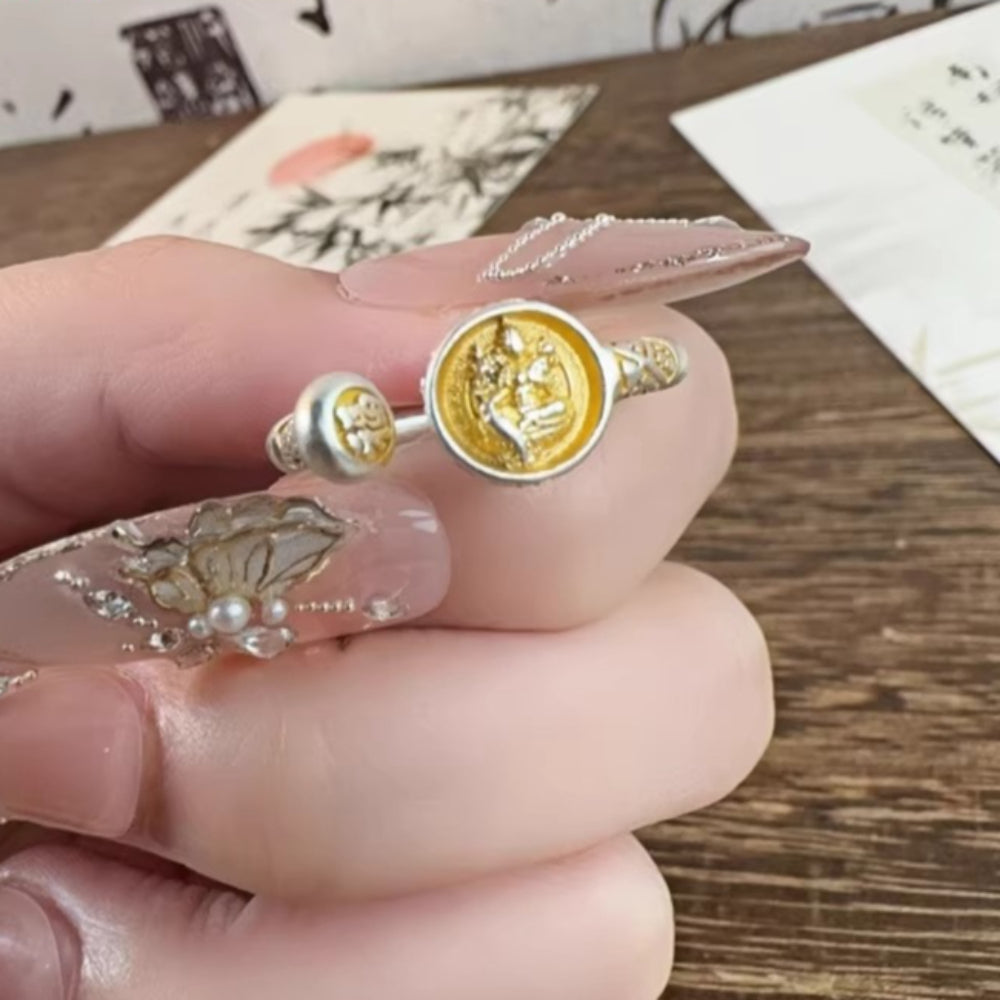 AuraKin Yellow God of Wealth Sterling Silver Ring