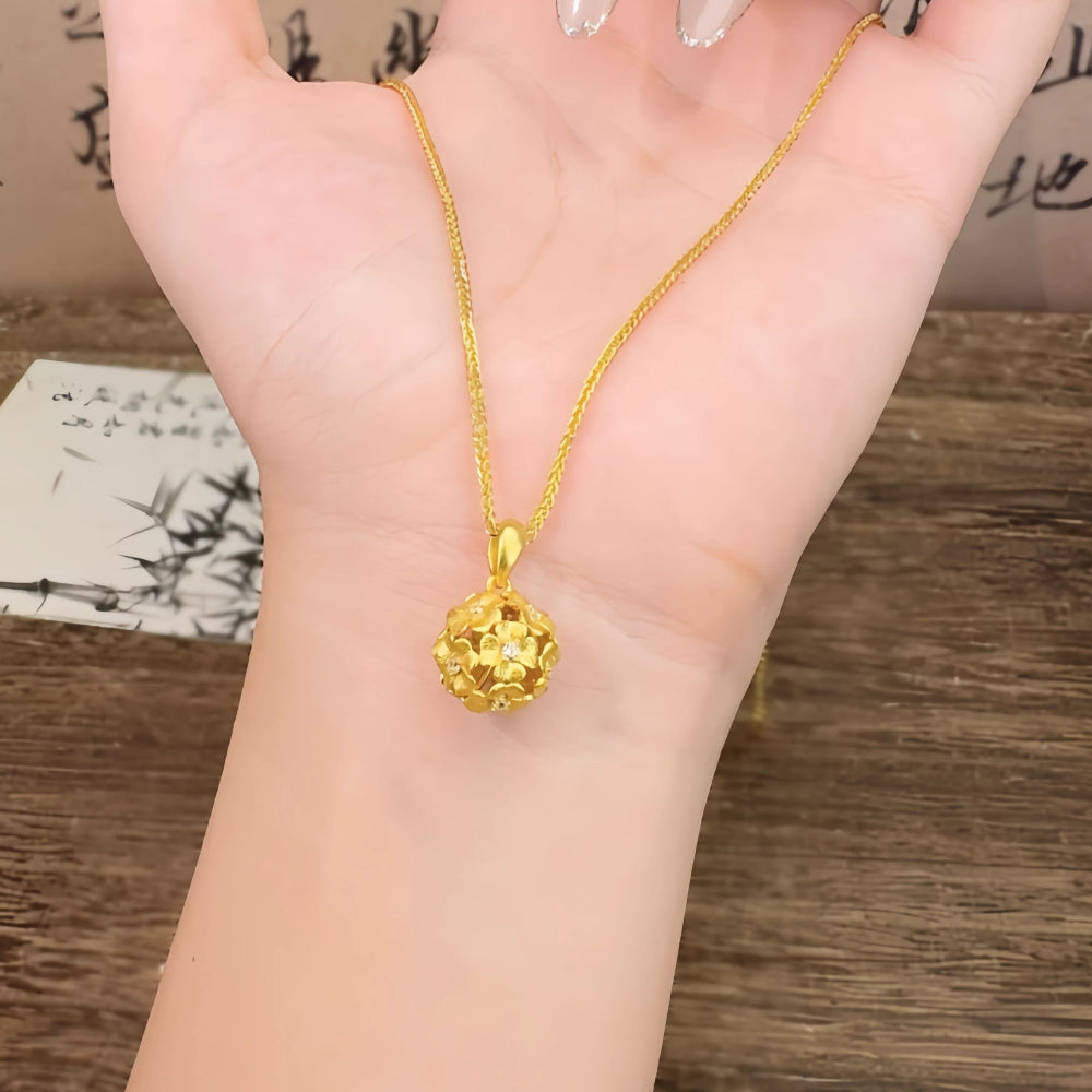AuraKin Silver Hydrangea Necklace