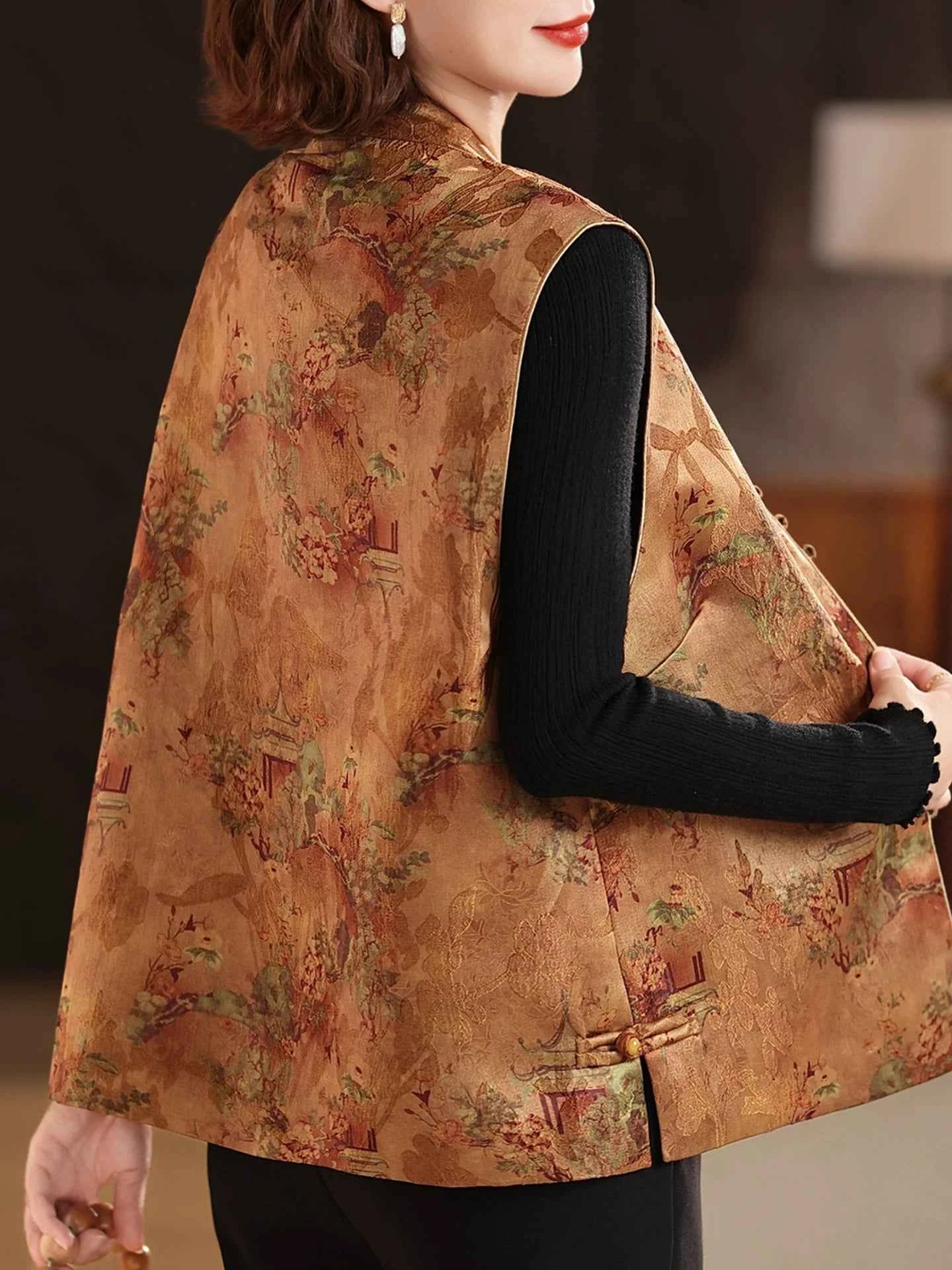 Spring national style vest jacket buckle vest women's spring and autumn new Chinese vest Tang suit top