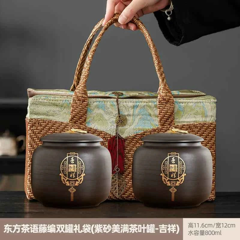 Boutique high-grade purple sand tea cans, tea cans, storage tanks, household moisture-proof sealed cans, Pu'er black tea, white tea, advanced sense