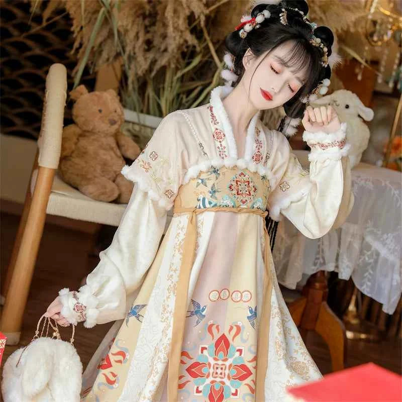 Han Yu Kwai Xiyan Welcome Spring Original Chest-length Hanfu Women's 2026 New Spring and Autumn Thickened Tang Dress Ancient Clothing