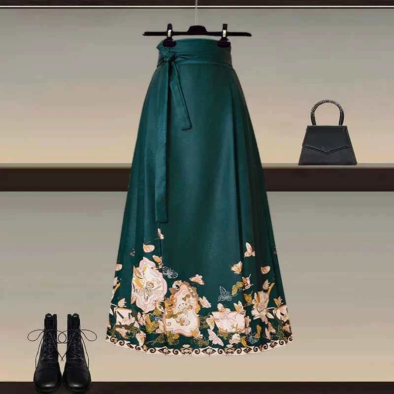 New Chinese style Hanfu skirt women's 2026 early spring new high-end temperament versatile improved horse face skirt