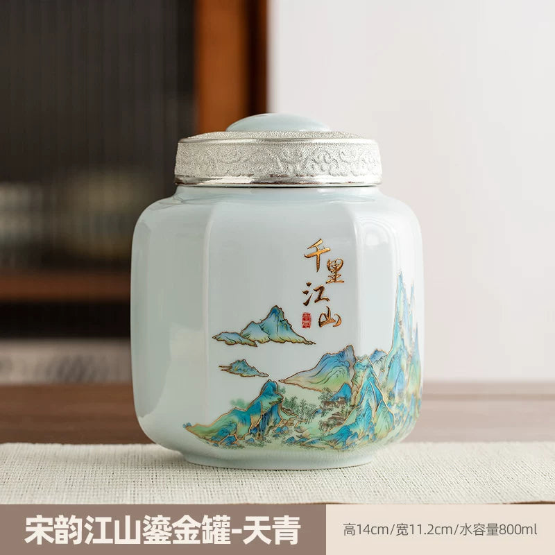 persimmon ruyi persimmon ceramic tea jar sealed jar tea jar storage jar storage jar empty jar household ornament ideas - AuraKin