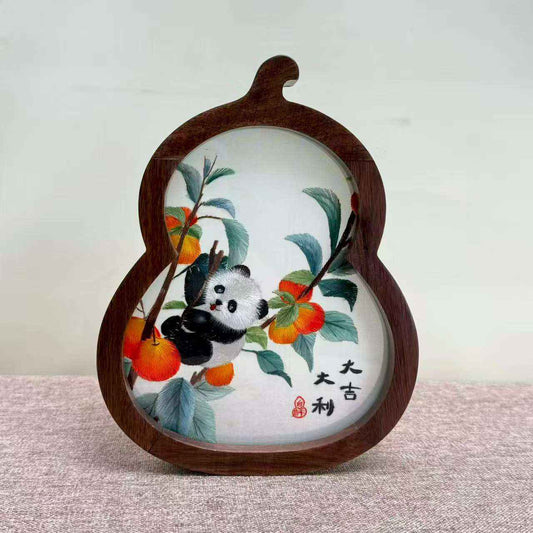 Suzhou embroidery pure handmade double-sided embroidery gourd lucky ornament to send foreigners business gift company with hand gift Shu embroidery Chinese style