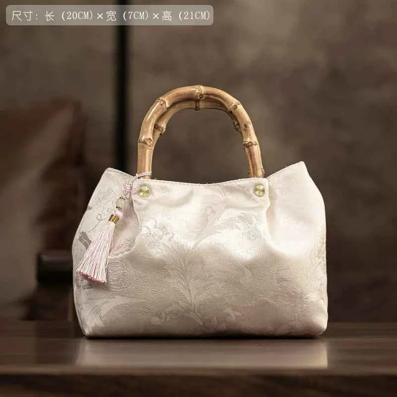 Guofeng New Chinese Bamboo Handbag with Cheongsam Mini Handbag Women's 2026 New Thin and Qiao Women's Bag Wrist Bag