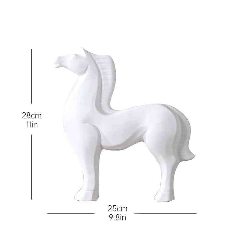 Nordic home decoration simple ceramic handicrafts horse ornaments living room TV cabinet wine cabinet entrance decoration wholesale