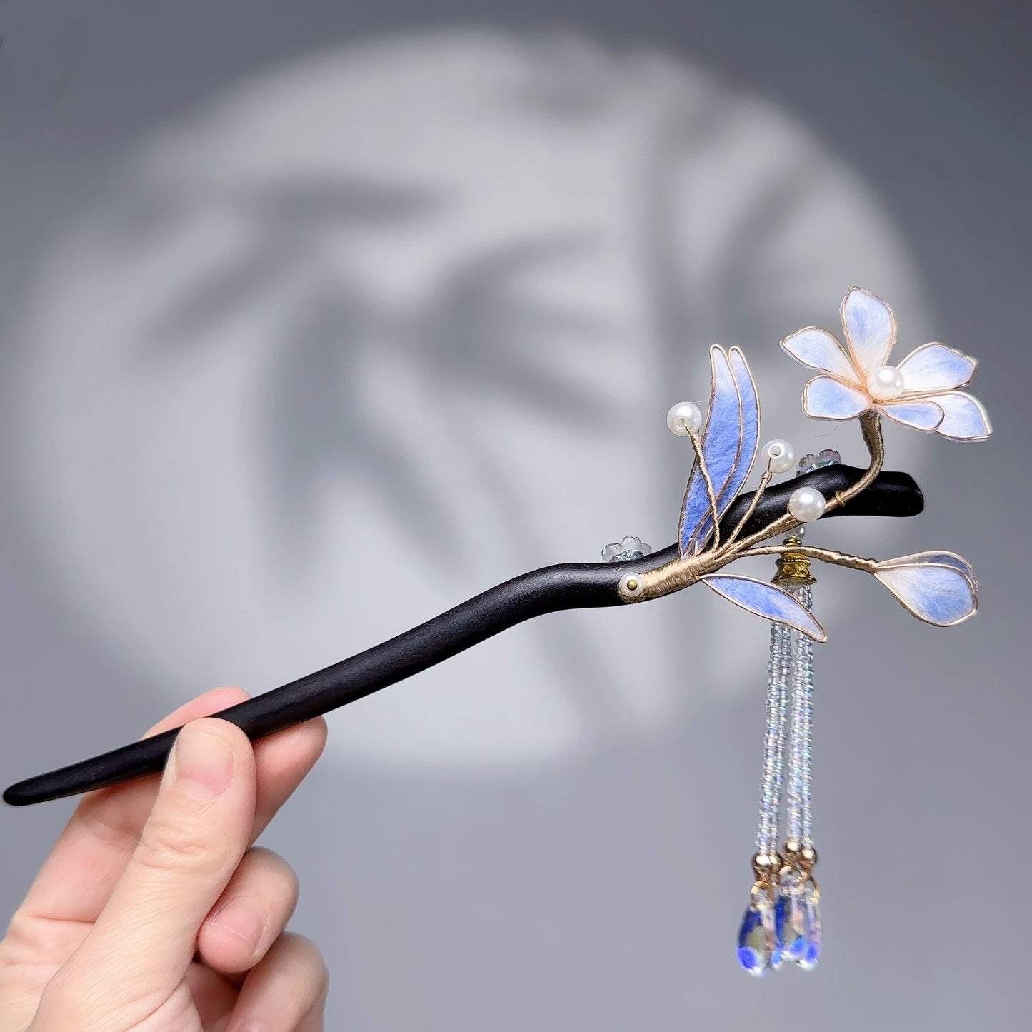 Intangible Cultural Heritage Handmade Silk Edelweiss Hairpin Female High-end Hairpin Hanfu Cheongsam Bride Disc Hairpin for Gifts - AuraKin