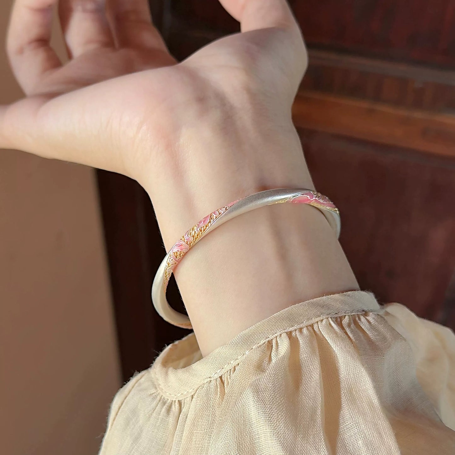 AuraKin Wangshuhe Silver Enamel Bracelet