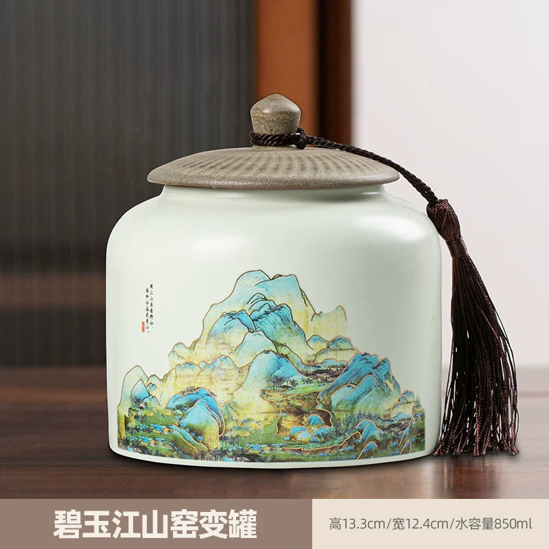 persimmon ruyi persimmon ceramic tea jar sealed jar tea jar storage jar storage jar empty jar household ornament ideas - AuraKin