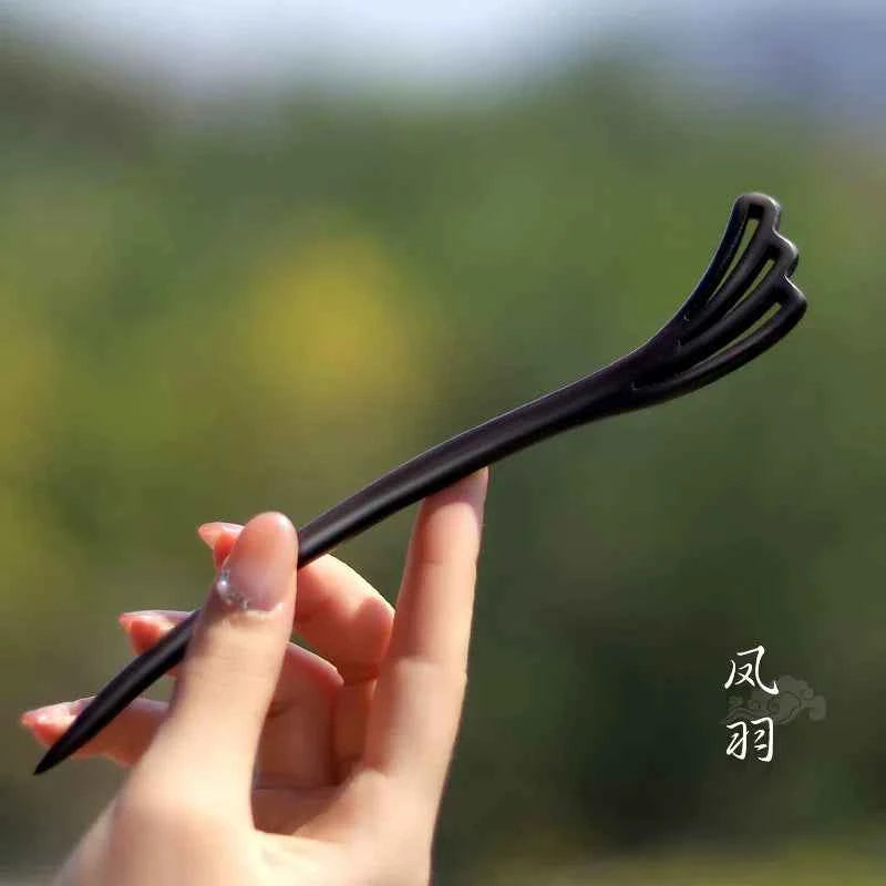 Ebony hairpin, new Chinese style, ancient style, daily hair updo hairpin for women, simple and elegant sandalwood hairpin, wooden plain hairpin