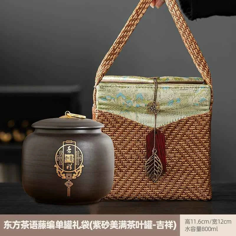 Boutique high-grade purple sand tea cans, tea cans, storage tanks, household moisture-proof sealed cans, Pu'er black tea, white tea, advanced sense