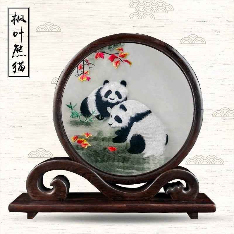Shu embroidery double-sided embroidery screen ornament Sichuan tourist souvenir hand-embroidered gifts for foreigners with Chinese style characteristics