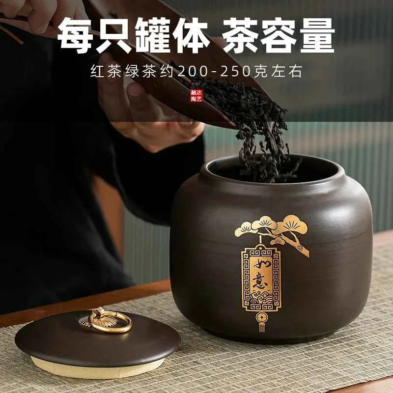 Boutique high-grade purple sand tea cans, tea cans, storage tanks, household moisture-proof sealed cans, Pu'er black tea, white tea, advanced sense