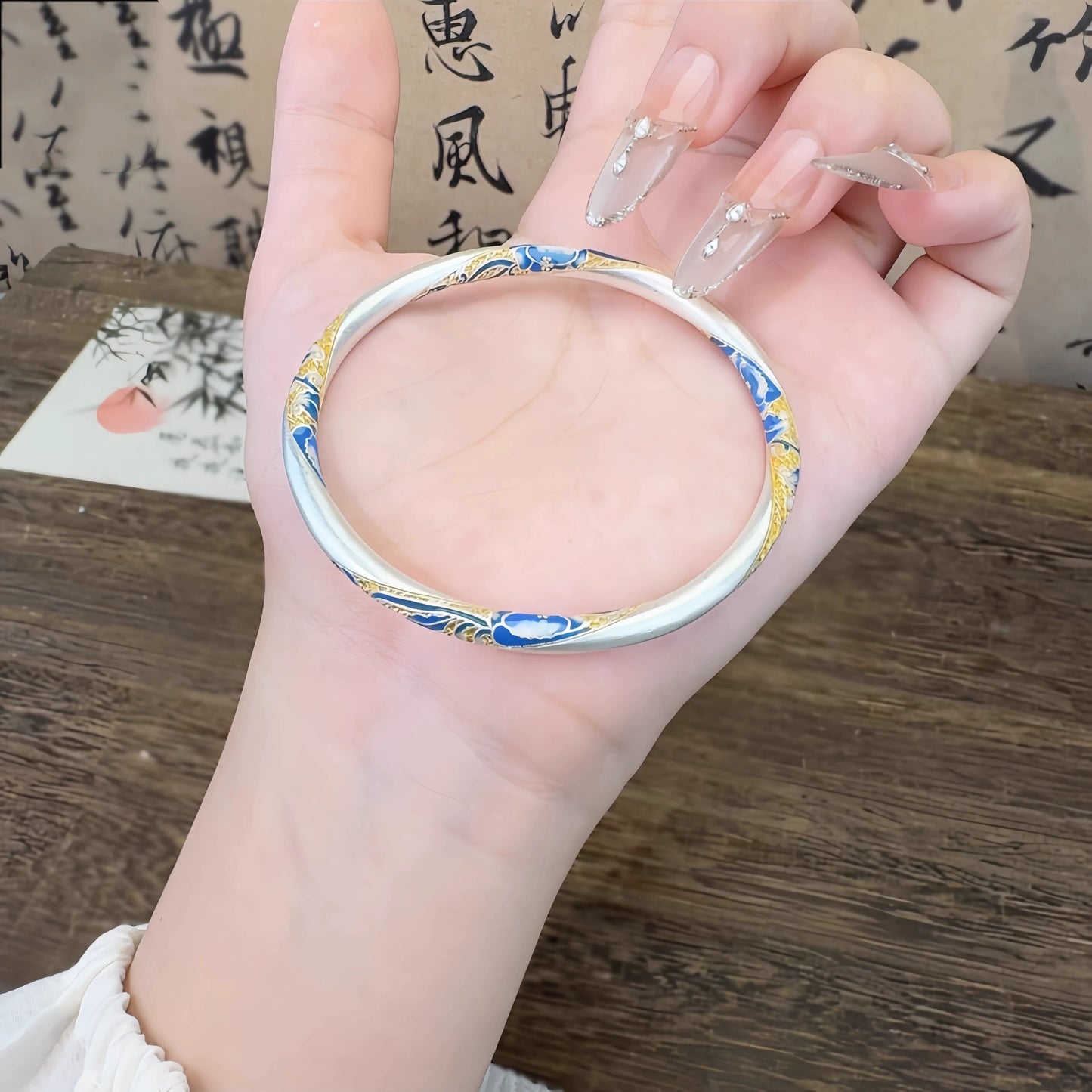 AuraKin Wangshuhe Silver Enamel Bracelet