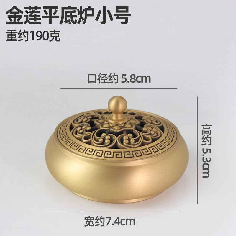 AuraKin brass incense seal tool set with burner spoon and incense accessories