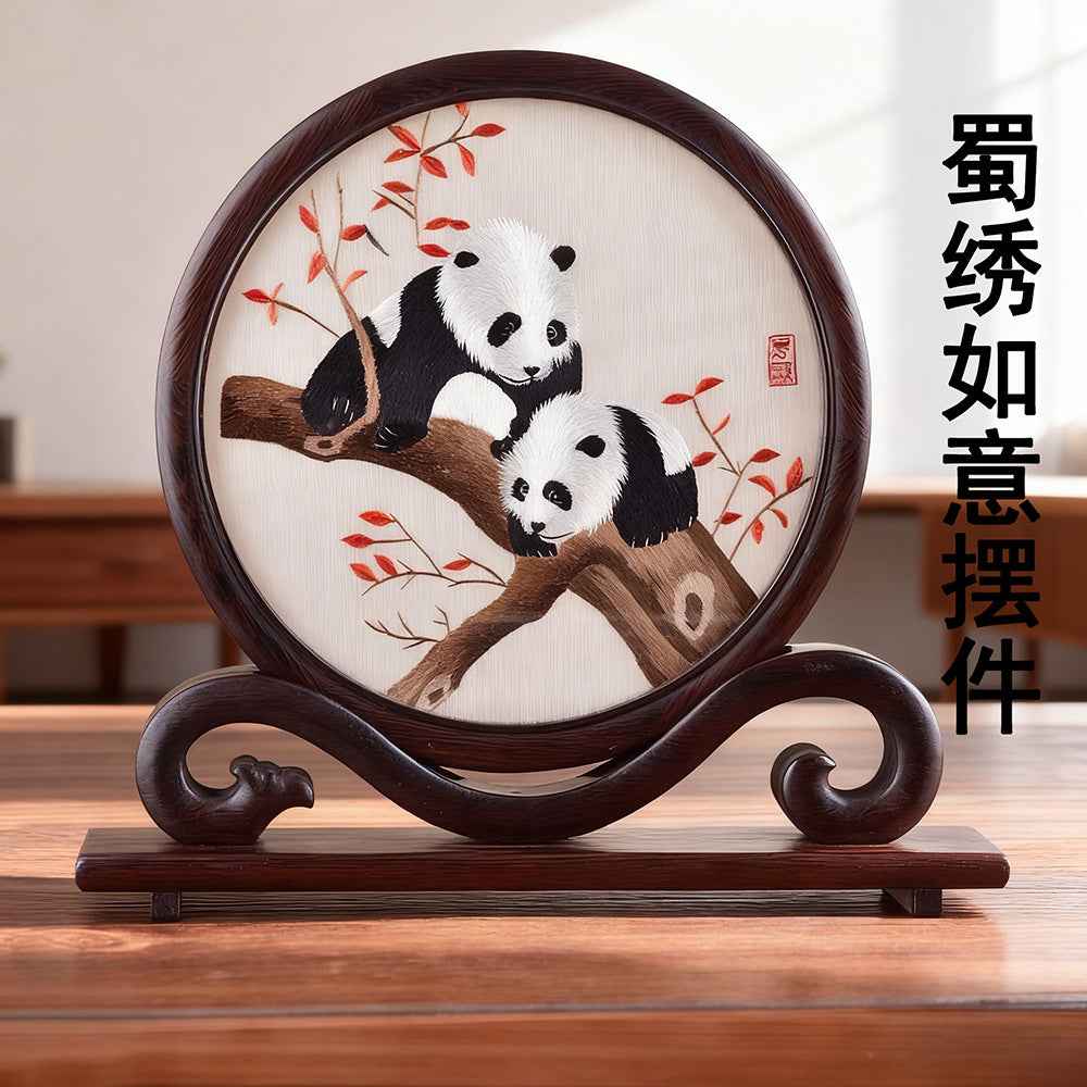 Shu embroidery double-sided embroidery screen ornament Sichuan tourist souvenir hand-embroidered gifts for foreigners with Chinese style characteristics