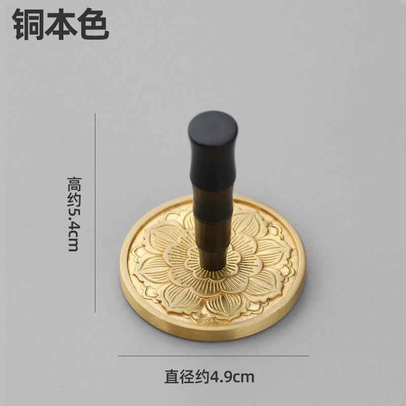 AuraKin brass incense seal tool set with burner spoon and incense accessories