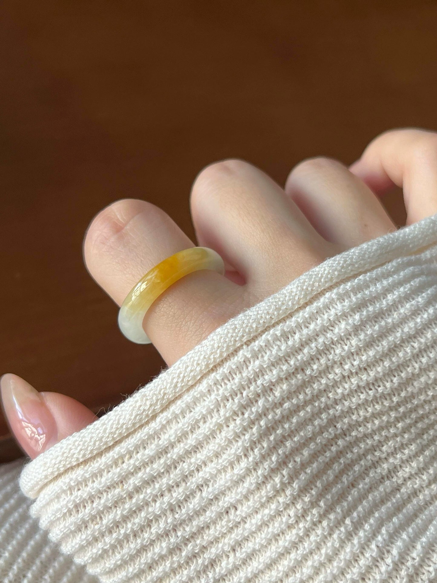 Jade ring, natural ice glutinous seed floating flower jadeite ring, women's noble ring, fashion temperament, versatile ring