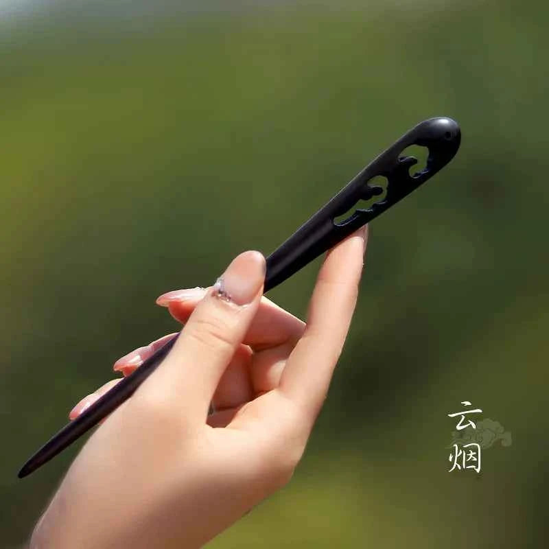 Ebony hairpin, new Chinese style, ancient style, daily hair updo hairpin for women, simple and elegant sandalwood hairpin, wooden plain hairpin