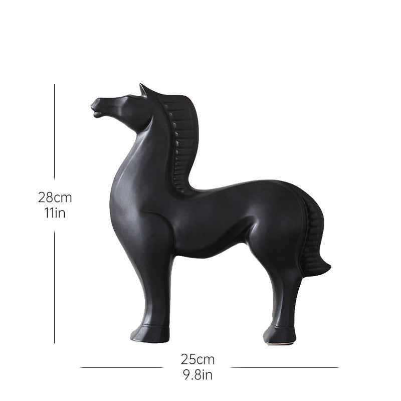 Nordic home decoration simple ceramic handicrafts horse ornaments living room TV cabinet wine cabinet entrance decoration wholesale