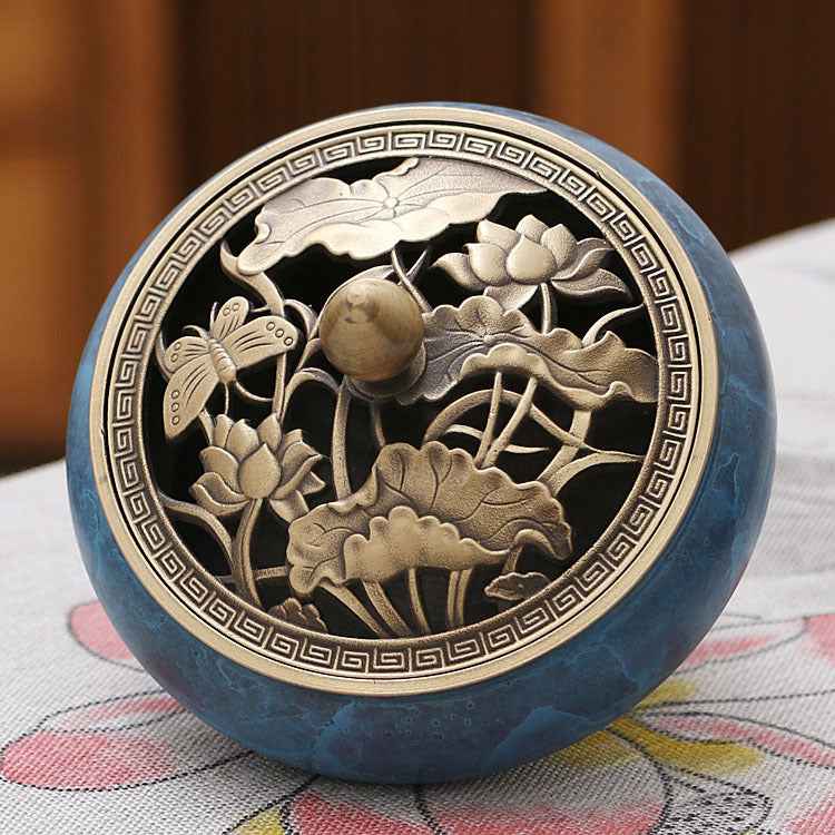 AuraKin burnt blue lotus Chinese classical incense tool set