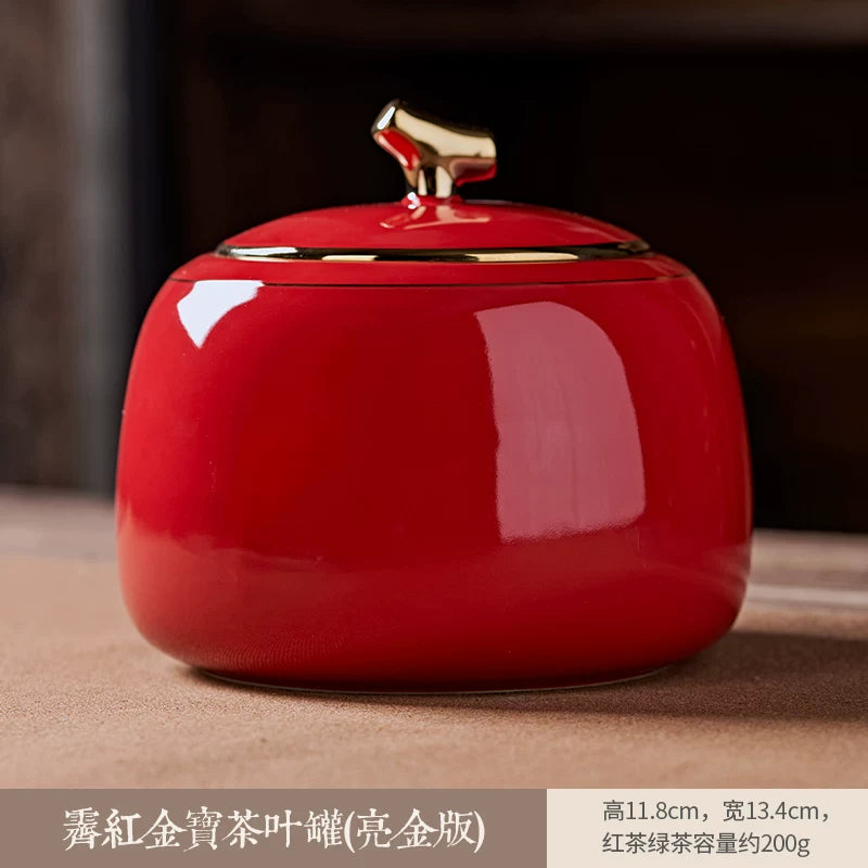 persimmon ruyi persimmon ceramic tea jar sealed jar tea jar storage jar storage jar empty jar household ornament ideas - AuraKin
