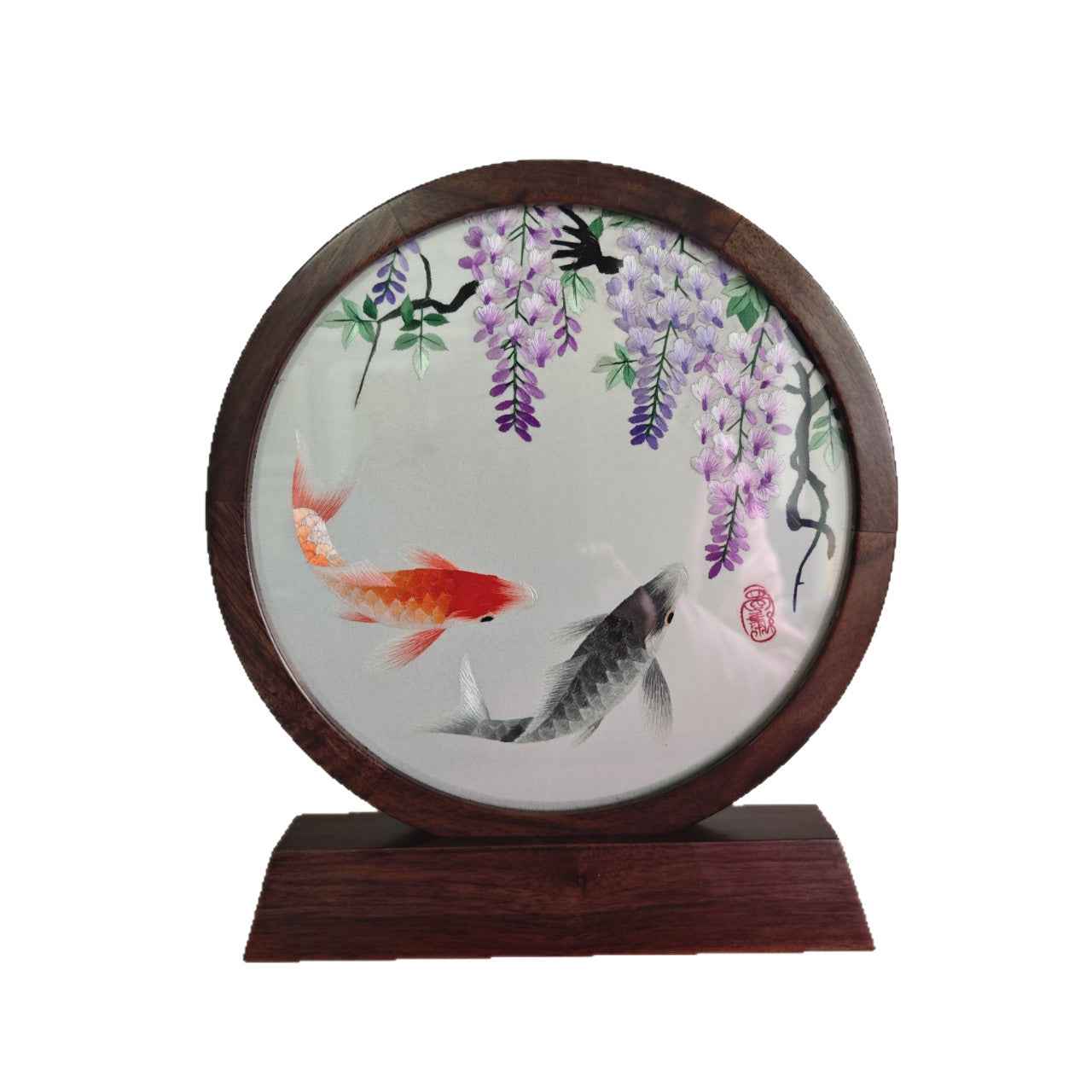 Shu Embroidery New Product Handmade Embroidery Double-sided Embroidery Retro Entrance Ornament Chinese Table Screen Chinese Style Gifts for Foreigners