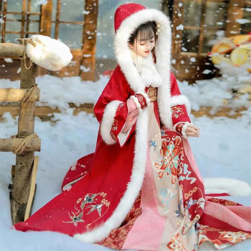 Han Yu Kwai Xiyan Welcome Spring Original Chest-length Hanfu Women's 2026 New Spring and Autumn Thickened Tang Dress Ancient Clothing