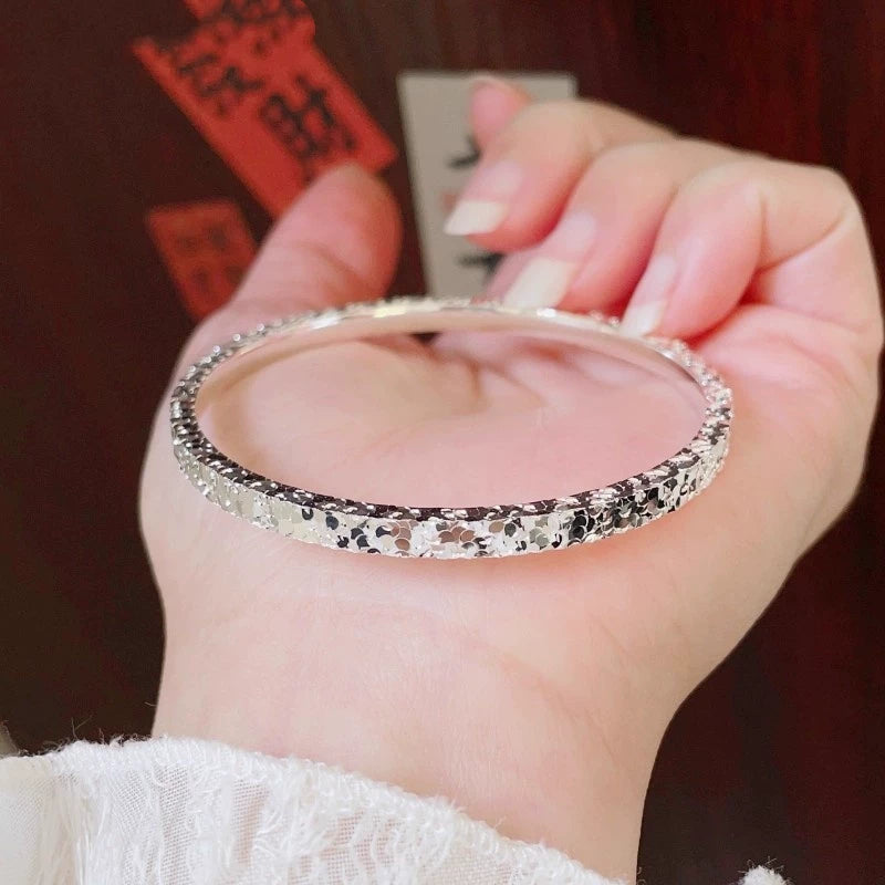 AuraKin Silver Bracelet Ice Bangle