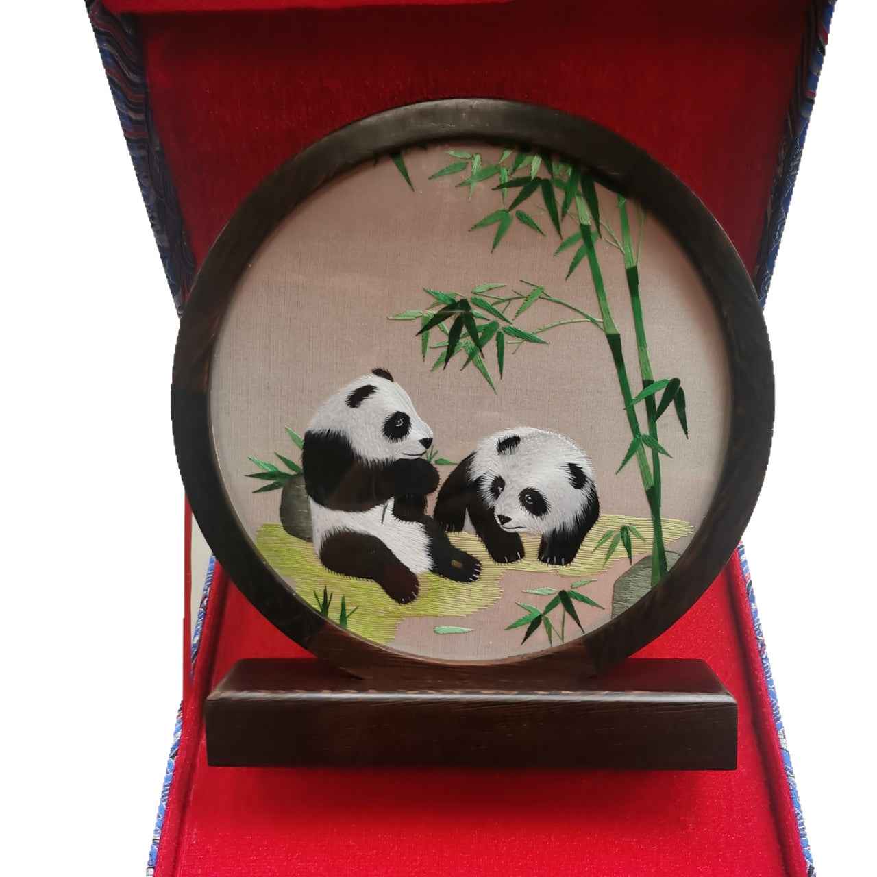 Panda Shu Embroidery Ornament Double-sided Embroidery Embroidery Handicrafts Engraving Text Logo Representative Featured Gifts