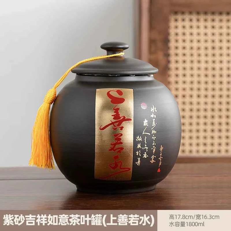 Boutique high-grade purple sand tea cans, tea cans, storage tanks, household moisture-proof sealed cans, Pu'er black tea, white tea, advanced sense