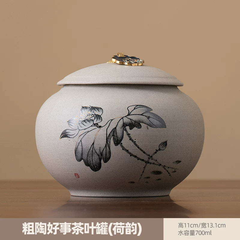 persimmon ruyi persimmon ceramic tea jar sealed jar tea jar storage jar storage jar empty jar household ornament ideas - AuraKin